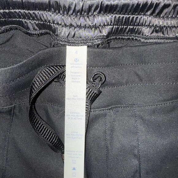 Lululemon Womens Black Jogger Pants Size 4 Drawstring Waist 100% Polyester Elast - Picture 6 of 6